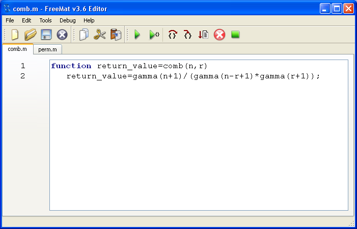 freemat function as script freemat function as script